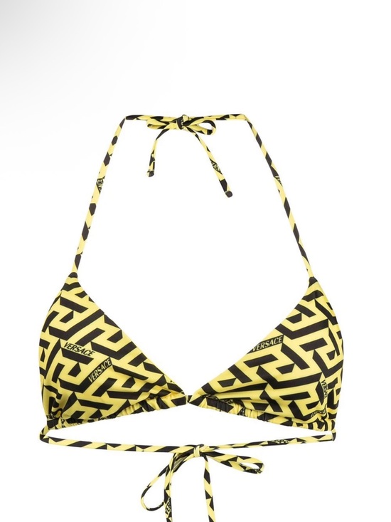 Versace Other - VERSACE Women monogram-print yellow / black triangle Bikini Top Versace Size 1
